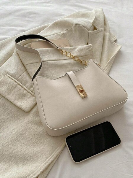 Shein - Popular Small Fragrance Leather Women's Bag 2024 Summer Armpit Temperament Light Luxury Chain Shoulder Bag