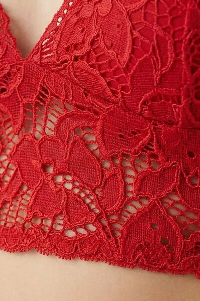 BLS - Belle Non Padded Lace Bralette - Red