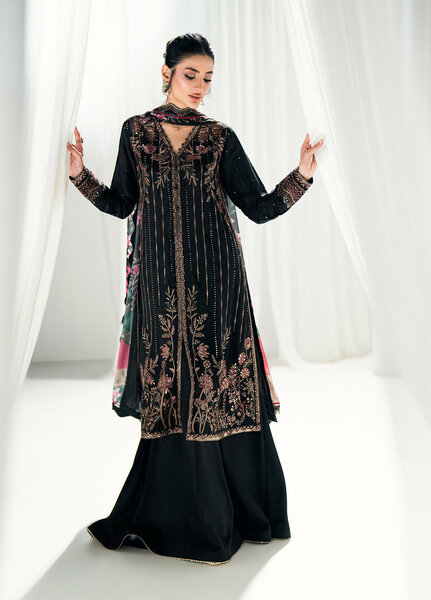 Efsun by Sahane Women RTW Embroidered Raw Silk 3 Piece Suit FP8803 Efsun Festive Collection