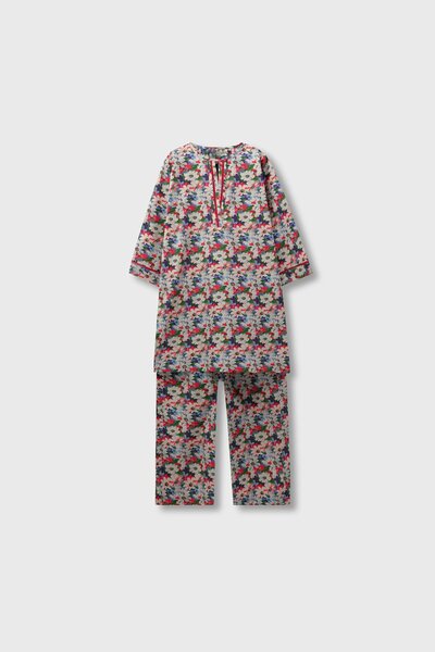 Multicolor Floral Printed Cotton Kurta Set