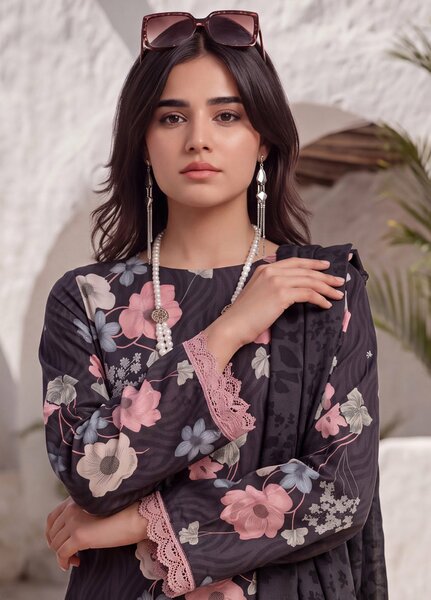 Coco by Al Zohaib Unstitched Printed Cambric 3 Piece Suit AZ26UCC D-09 - Casual Collection