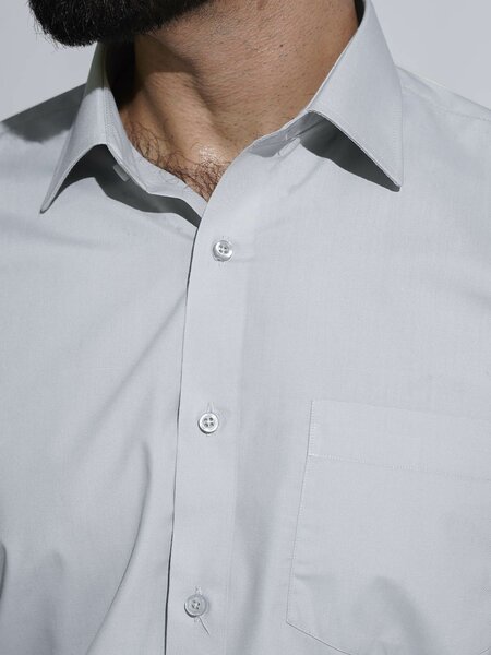 Light Grey Plain, French Collar, Elite Edition, Men’s Formal Shirt (FS-2465)