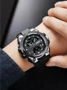 Shein - SKMEI 1pc Black TPU Strap Sporty Stopwatch Alarm Water Resistant Round Dial Digital Watch