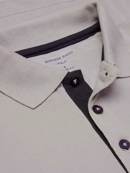 Grey Half Sleeves Designer Polo T-Shirt (POLO-1080)