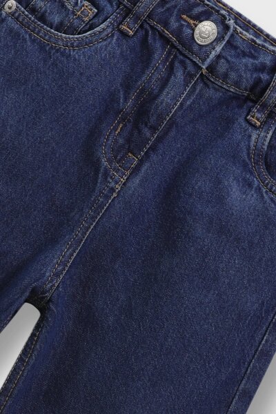 Girls Trendy Wide-Leg Blue Jeans