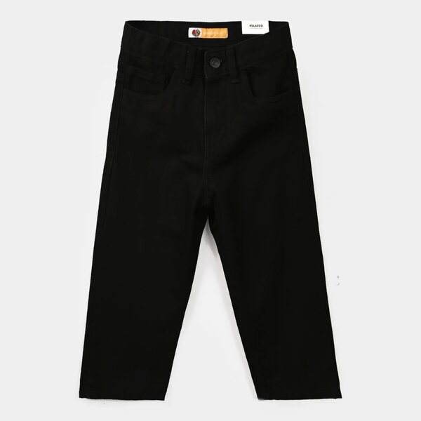 Girls Denim Rigid Pant - Black