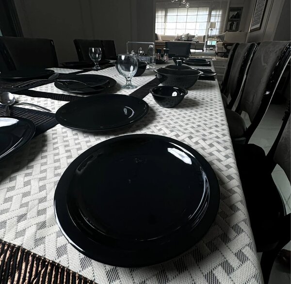 Black Melamine Dinner Set