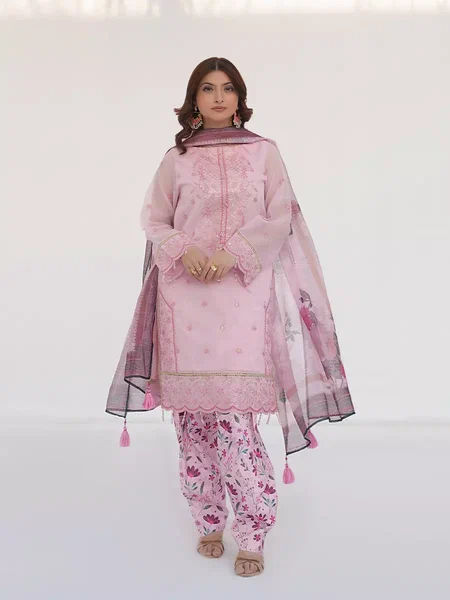 Salitex Unstitched Embroidered Net 3 Piece Suit SUNW7NO111 - Festive Collection