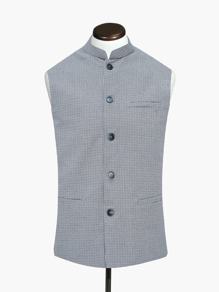 Brumano Mens Waist Coats RTW Solids Cotton Waistcoat Beige Multicolor Houndstooth Casual Collection