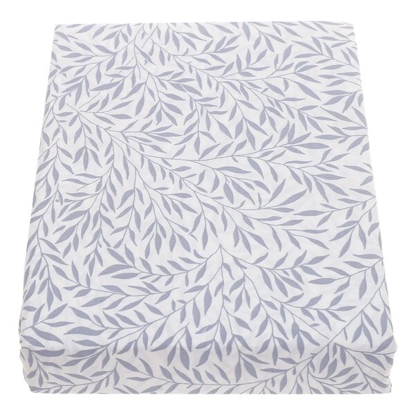 Double Bed Sheet Percale White & Grey 96X102" Rotary Printing