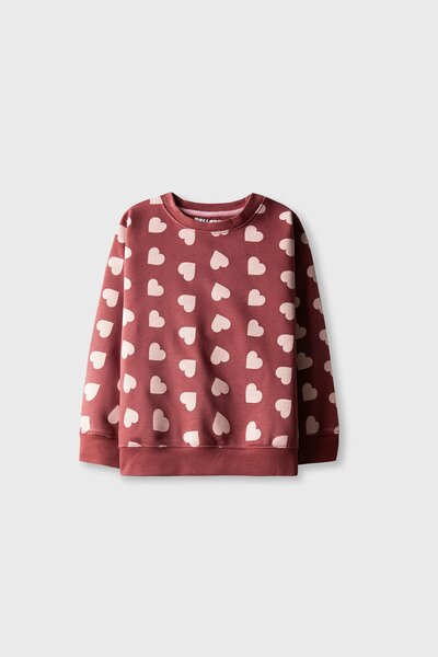 Girls Rosewood Hearts Fleece Sweatshirt