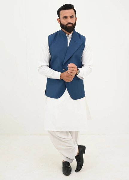 Ethnic Wear by Alif Yay Pret Plain Blended Waistcoat AY-046