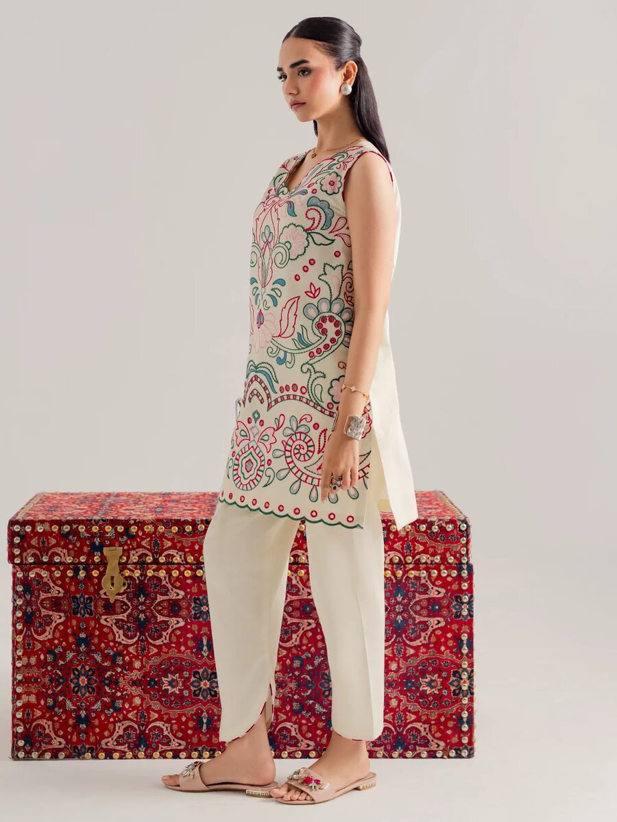 Blossom-2Pc Embroidered Coord Set