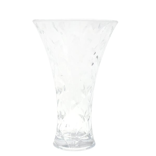 Laurus Large Vase – Elegant Clear Leaf Pattern Decorative Vase for Flowers, Tabletop, Living Room & Home Décor
