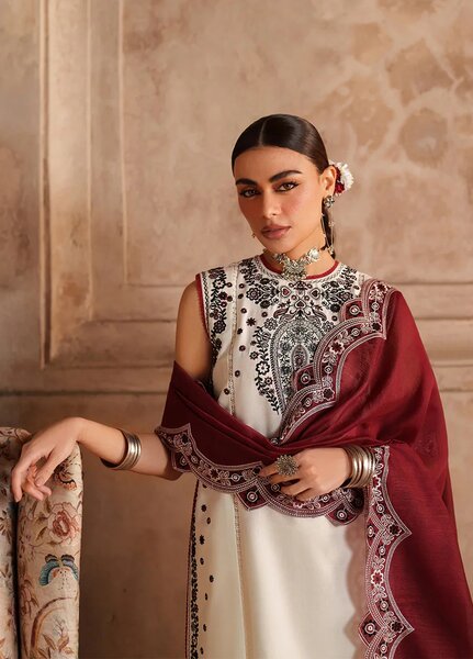 Suroor by Bin Ilyas RTW Embroidered Jacquard Lawn 3 Piece Suit BI26PSL 245A - Festive Collection