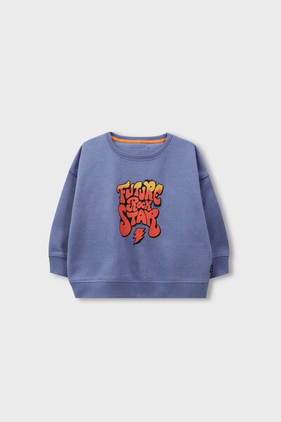 Boys Indigo Fleece Relaxed Sweatshirt