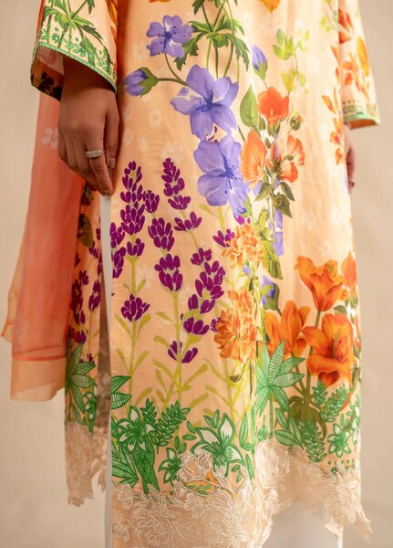 Meraki by Asifa and Nabeel Unstitched Embroidered Lawn 3 Pcs Suit AN26UM MSSL-11 Marigol Muse - Summer