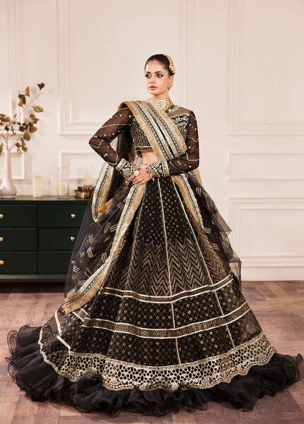 La Elise Women Unstitched Embroidered Chiffon 3 Piece Suit 0001002 Stella - Wedding Collection