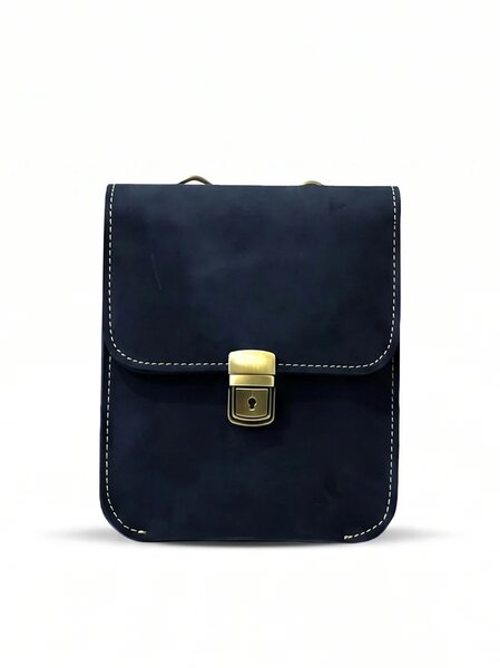 Leather Cross Body Bag Nubuck Black