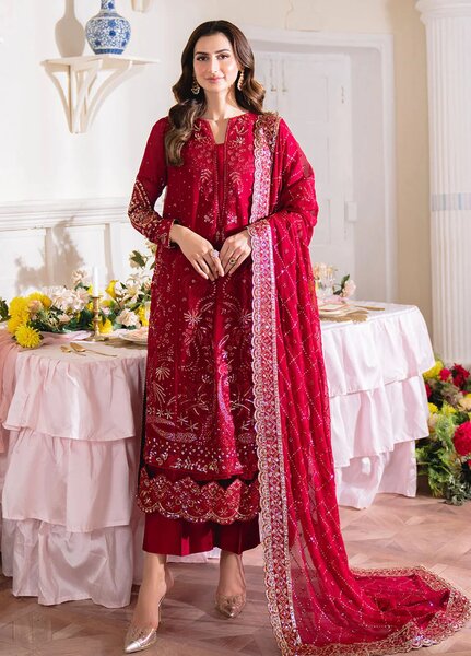 Dastaan by Neeshay Embroidered Chiffon Suits Unstitched 3 Piece NSH25DU Gulzaib - Formals Collection