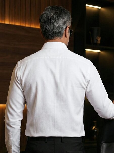 White Self, Cutaway Collar, Elite Edition, Men’s Formal Shirt (FS-2912)