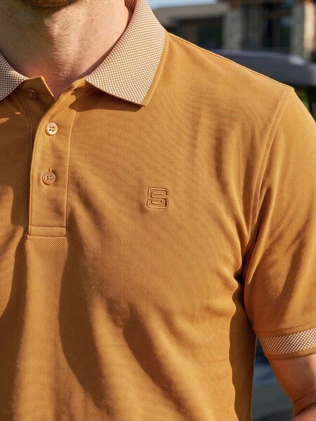 Mustard Jacquard  Polo T-Shirt (POLO-1197)