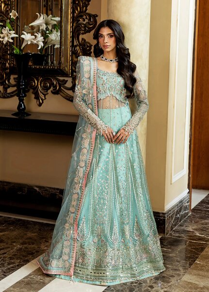 Darling by Mushq Unstitched Embroidered Net 4 Piece Suits MU25DW Bindu - Wedding Collection