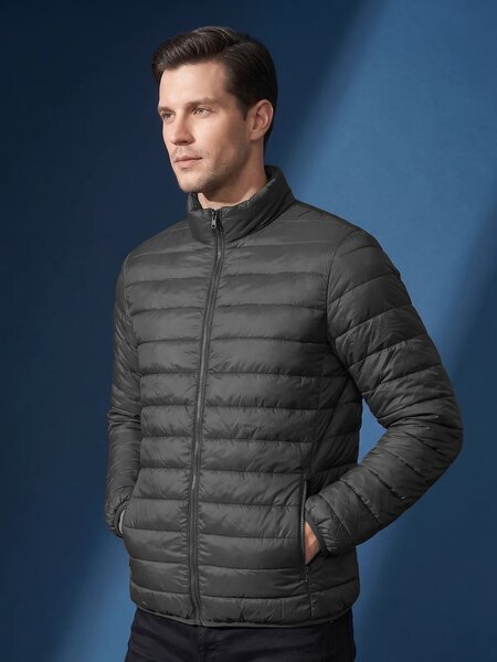 Olive Imported Full Sleeves Puffer Jacket (PJ-132)