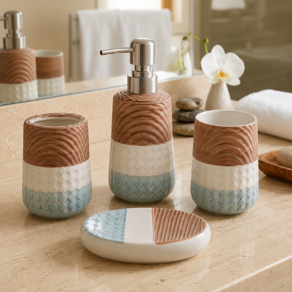 4PCS Home Fashion Bath Set 70798 | Bathroom Accessories Set