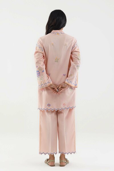 Stitched Embroidered Lawn Shirt+ Culotte