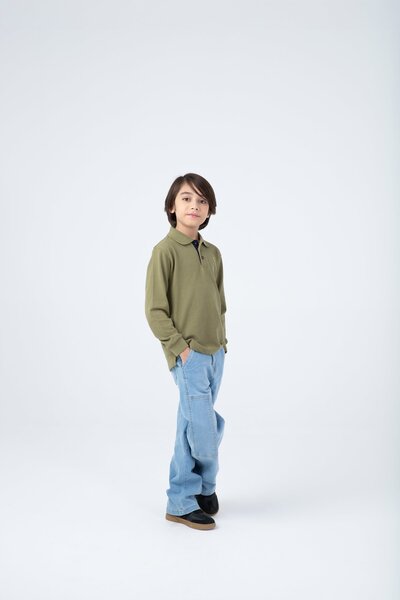 Olive Pique Polo