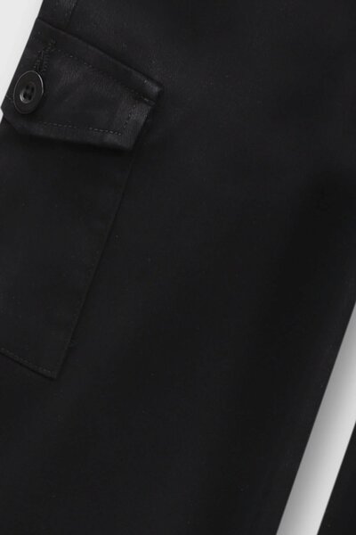 Girls Trending Black Wide-Leg Twill Pants