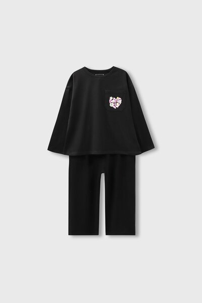 Floral Heart Jersey Co-ord Set