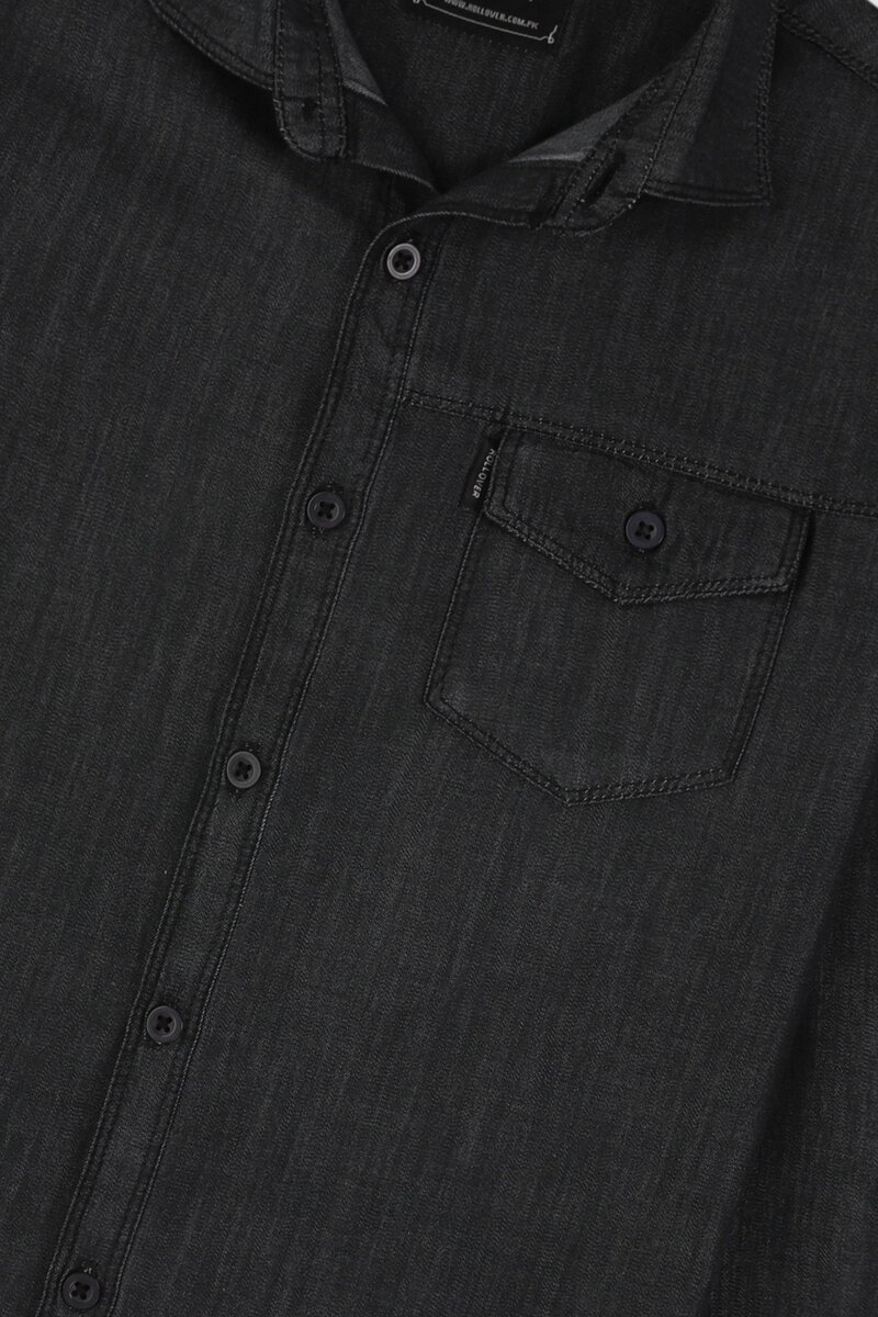 Boys Black Core Chambray Shirt