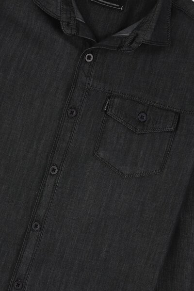 Boys Black Core Chambray Shirt