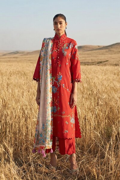 Unstitched Muzlin Lawn 3 Piece Suit