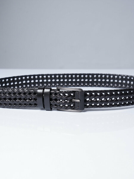Black Braided Leather Belt (BELT-972)