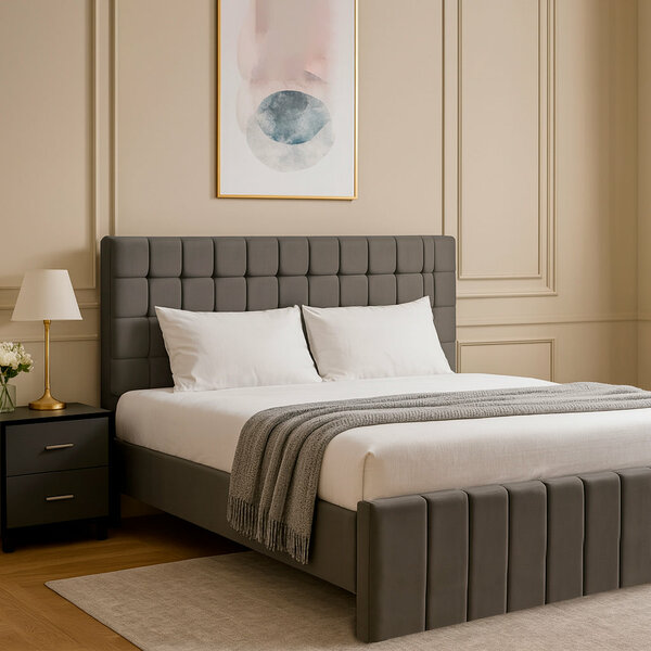 Nimoy King/Queen Size Bed with 2 Side Tables
