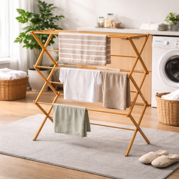 Bamboo Folding Towel Rack