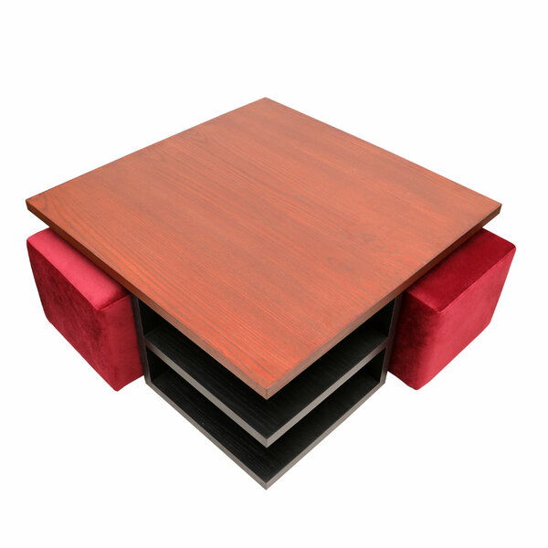 Bernard Center Table with two Poufs