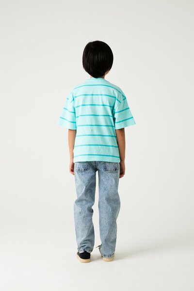 Boys Mint Stripe Drop Tee