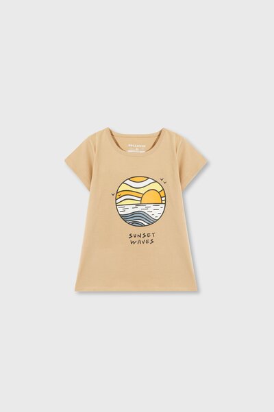 Girls Sunset Waves Graphic Tee
