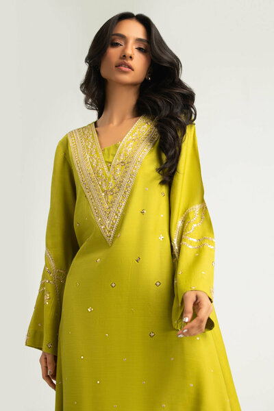 Viscose Raw Silk Embroidered Co-Ord Set