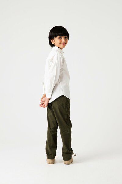 Boys Solid White Cotton Shirt