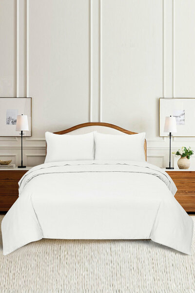 White Cube Dobby Quilt Cover Set