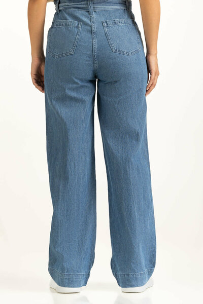 Straight Fit Wide Leg Trousers