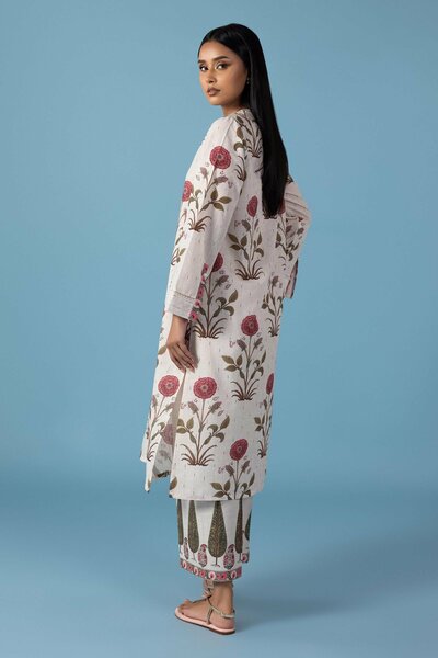 Stitched Printed Textured Linen Shirt+ Culotte