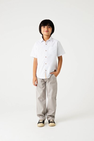 Boys Classic Dot Cotton Shirt