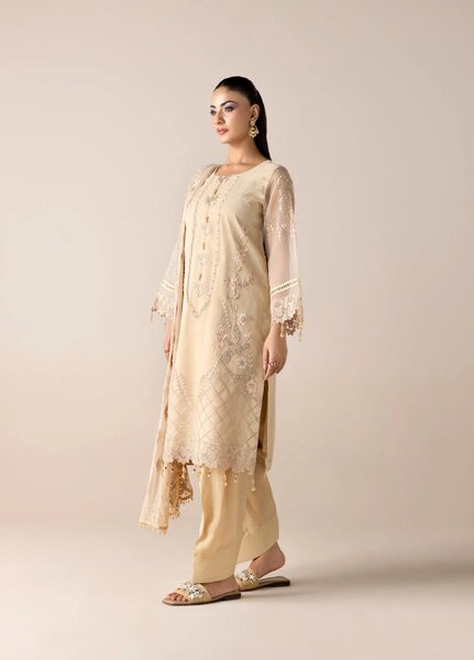 Aura by Zebtan RTW Embroidered Organza 3 Piece Suit ZB26UAL A-07 - Festive Collection