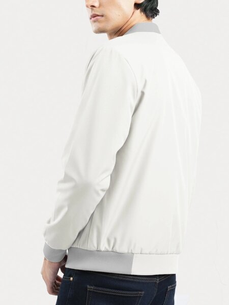 Brumano Mens RTW Solids Poly Jacket Beige Bomber Jacket Winter Collection